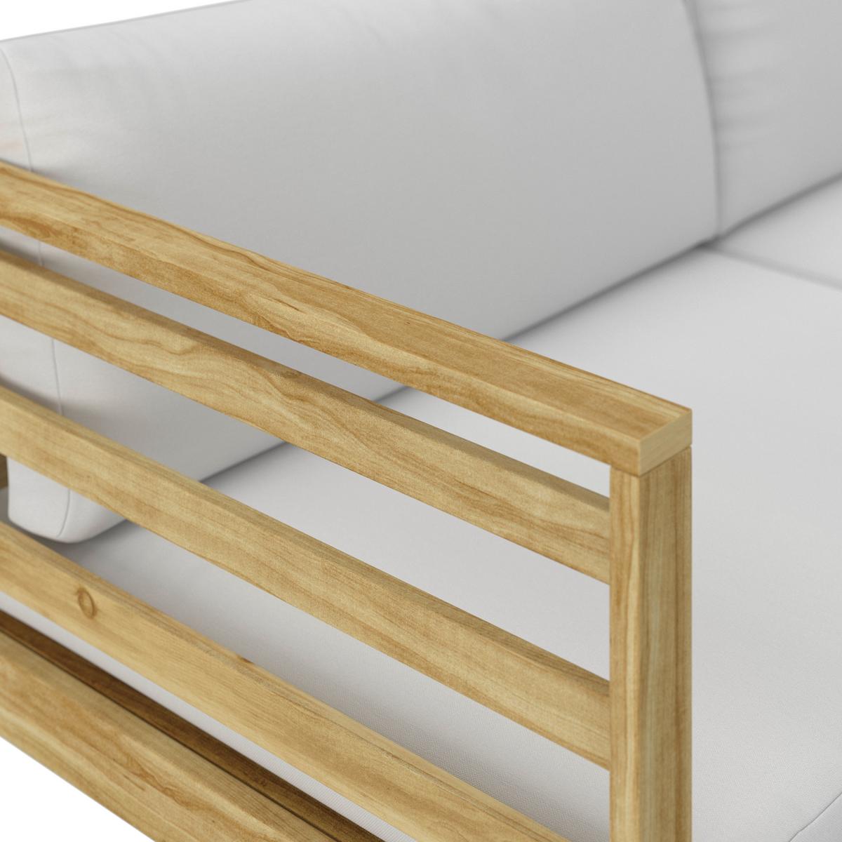 Gartenbank Akazienholz 2-Sitzer Sevilla Mit Kissen - Weiß/Akaziefarben, MODERN, Holz/Textil (180/70/74cm) - James Wood
