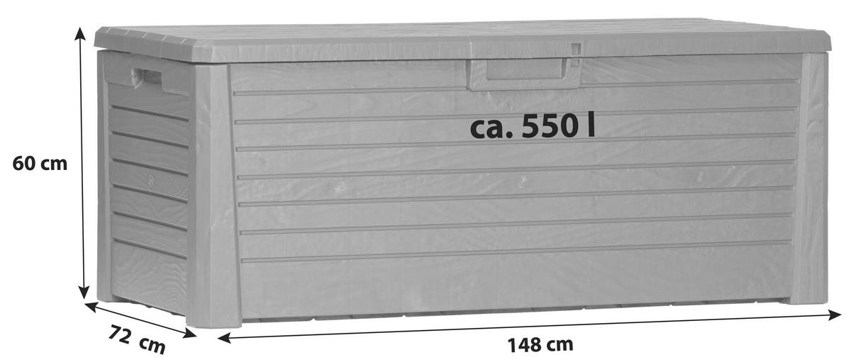 Kissenbox Florida - Anthrazit, Basics, Kunststoff (148/60/72cm)