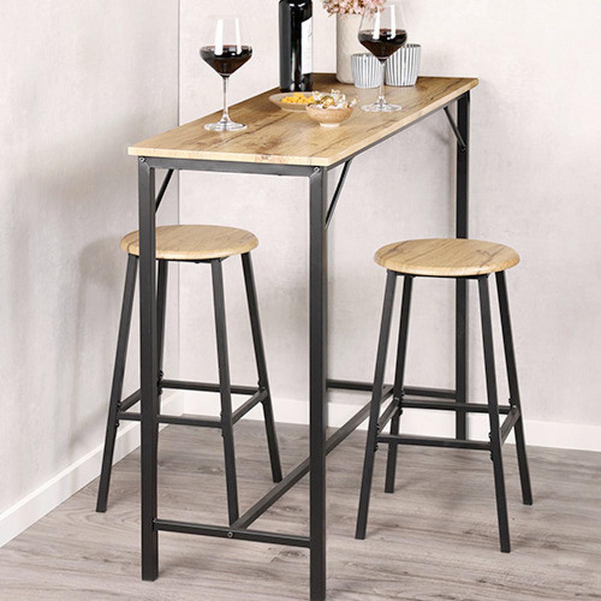 BARTISCH Schwarz/Eichefarben B: 110cm - Eichefarben/Schwarz, Trend, Holzwerkstoff/Metall (110/40/88cm) - Kesper