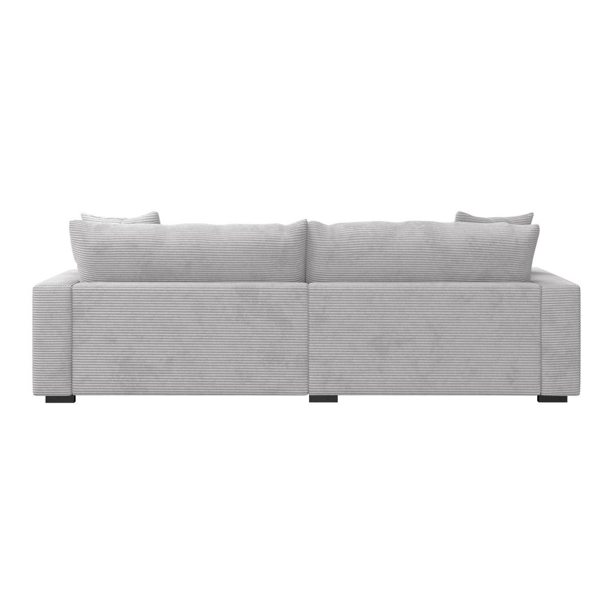 Ecksofa Pelle m. Kissen taupe Cord 180x265cm - Taupe/Schwarz, MODERN, Textil (180/265cm)