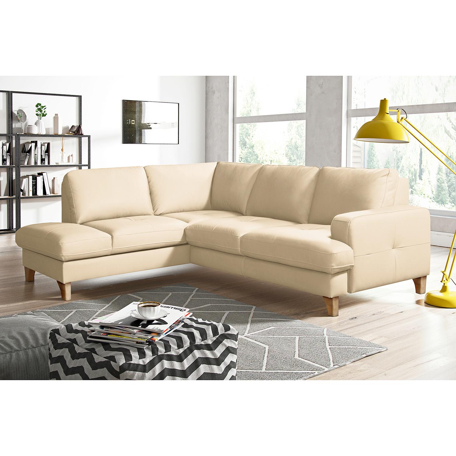 Ecksofa Fargo Beige B: 190x234 Cm - Beige/Buchefarben, Design, Leder/Textil (190/234cm) - Livetastic