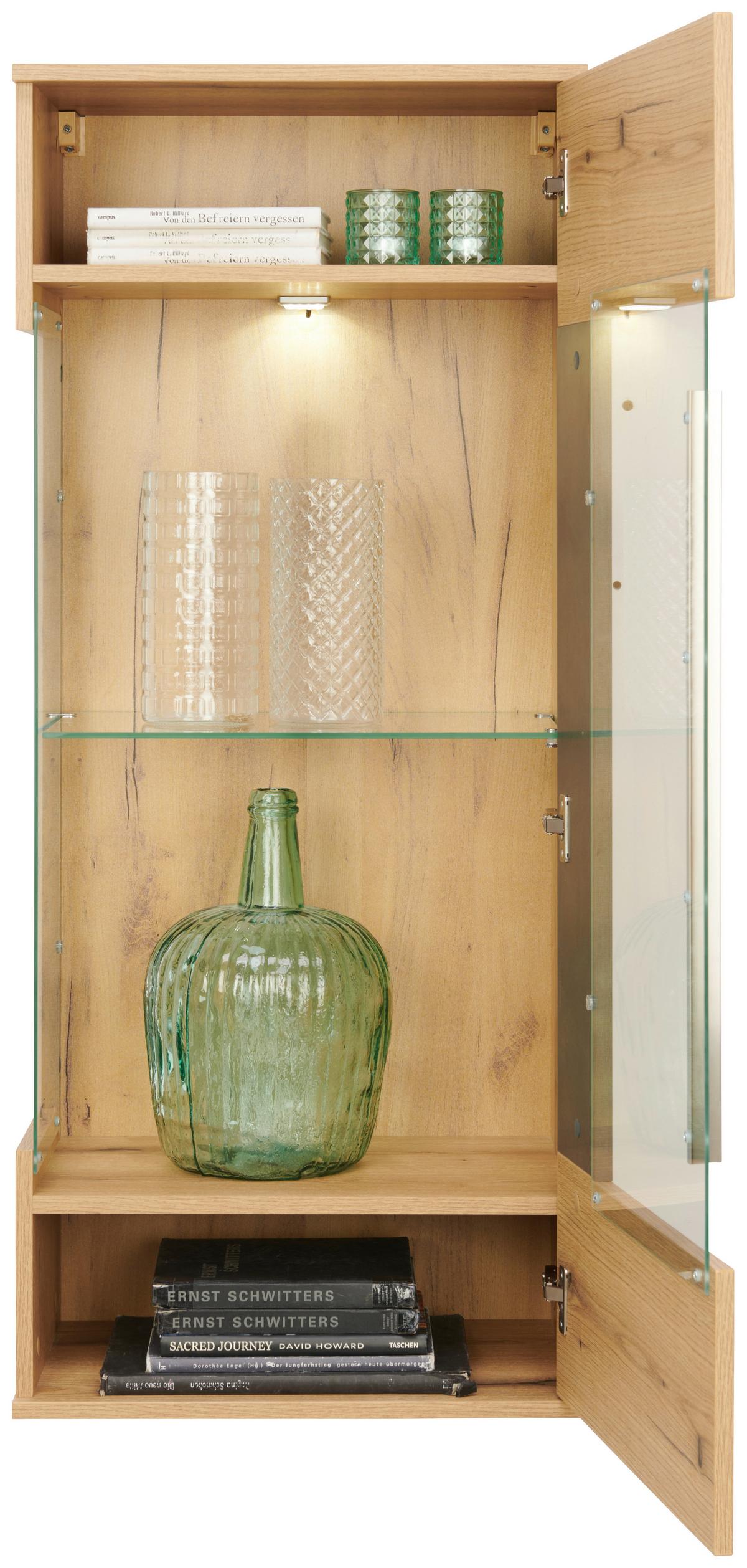 Hängevitrine Limit B: 53 cm Matera/Coast Evoke Eiche Dekor - MODERN, Glas/Holzwerkstoff (53/125/35cm)