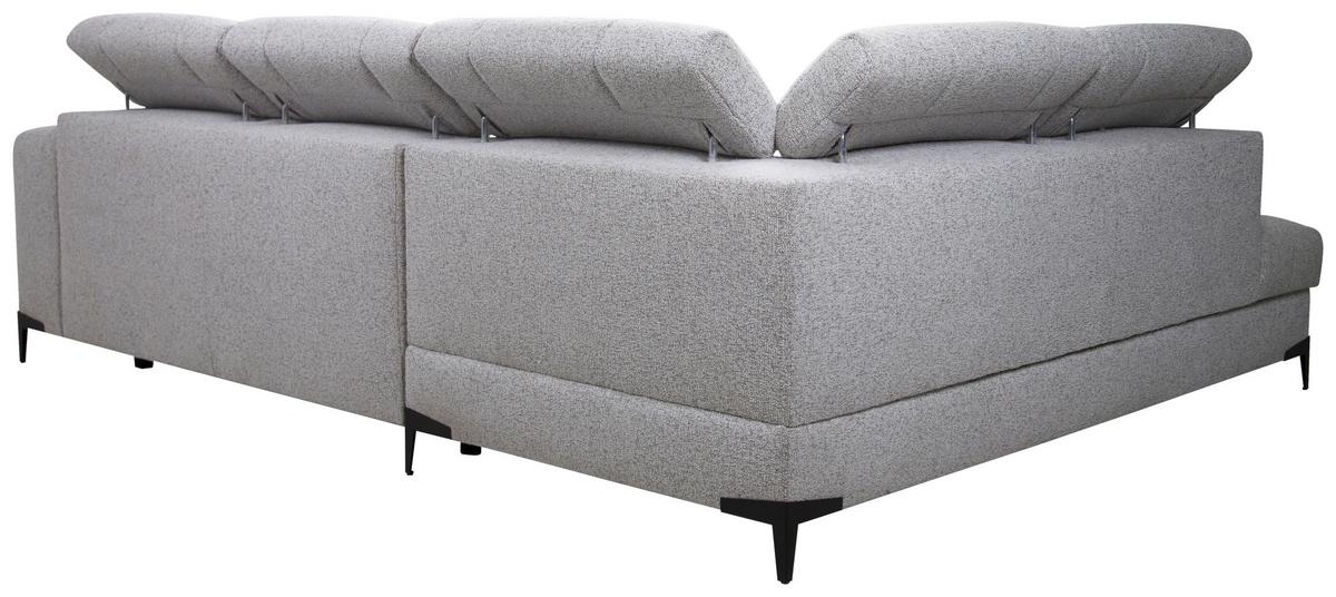 Rohová sedačka MASON, levá, šedo-béžovo-krémová tkanina - šedá/černá, Moderní, kov/dřevo (211/271cm) - Mömax