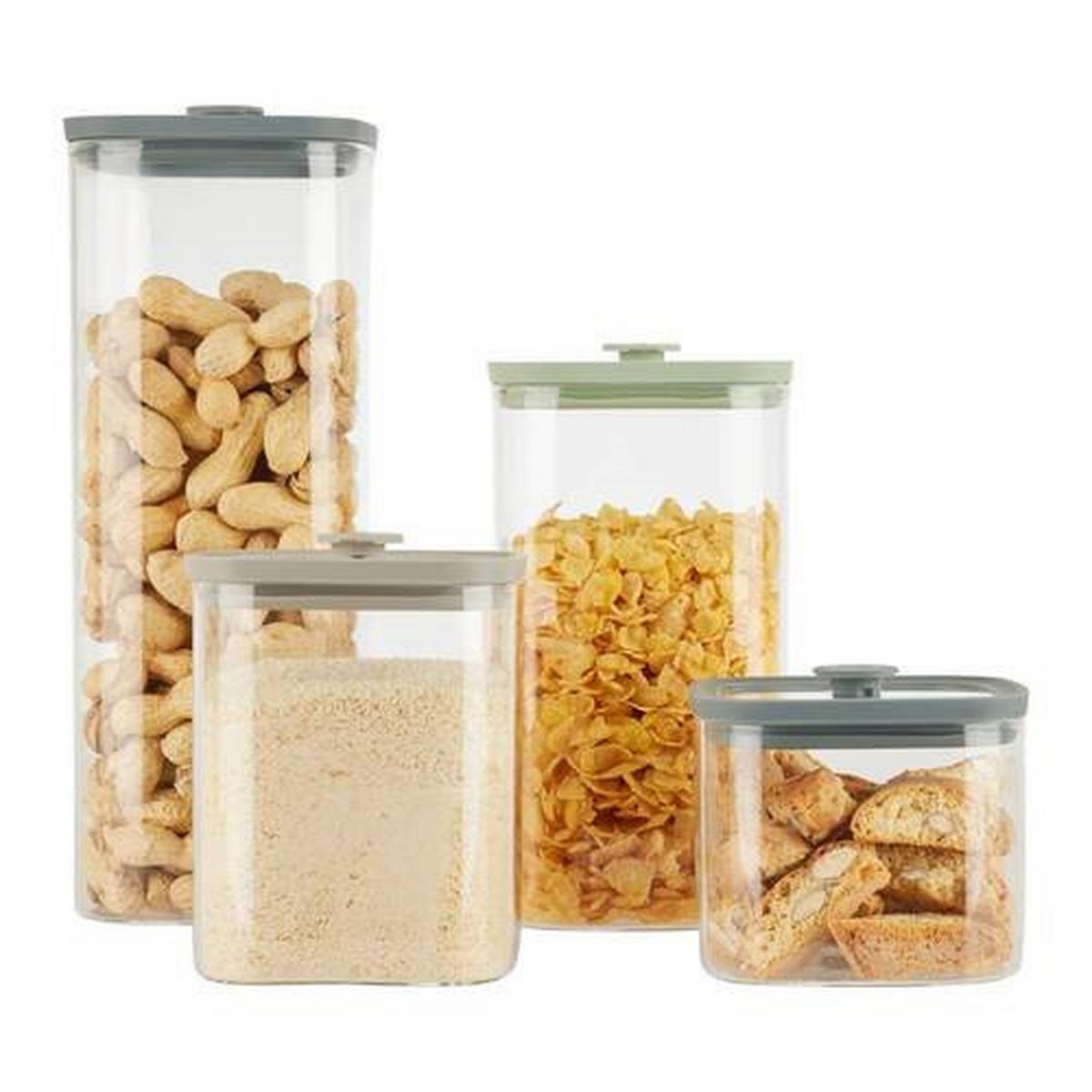 SKLENĚNÁ DÓZA NA POTRAVINY SELINA - CA. 2,1L - čiré, Moderní, plast/sklo (10,3/26,8/10,3cm) - Modern Living
