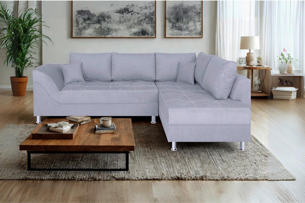 Rohová sedačka BENNY, obojstranná, sivá - čierna/sivá, Design, kompozitné drevo/textil (267/202cm) - P & B