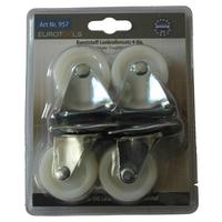 Lenkrollen Möbel Kunststoff Weiß 4 Stk. Ø 4 cm Universal - Silberfarben/Weiß, Basics, Kunststoff (4cm)