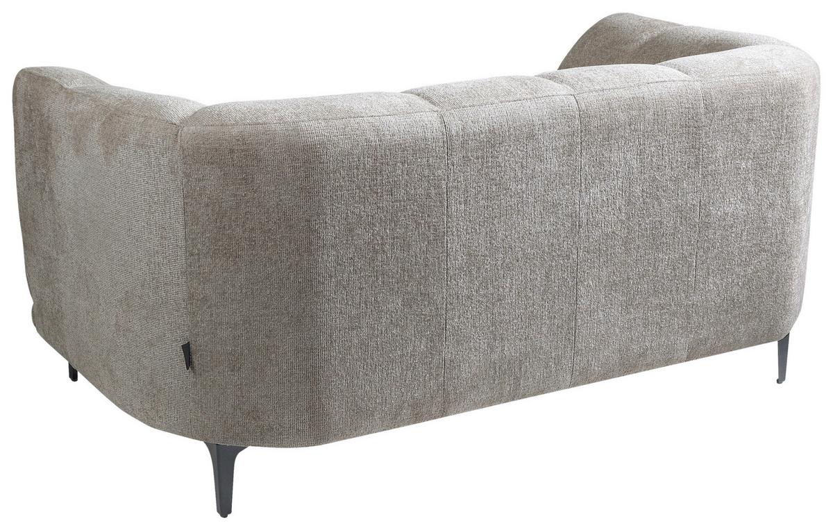 2-Sitzer-Sofa Lou Graubraun, 166 cm - Graubraun/Schwarz, Design, Textil (166/77/106cm) - MID.YOU