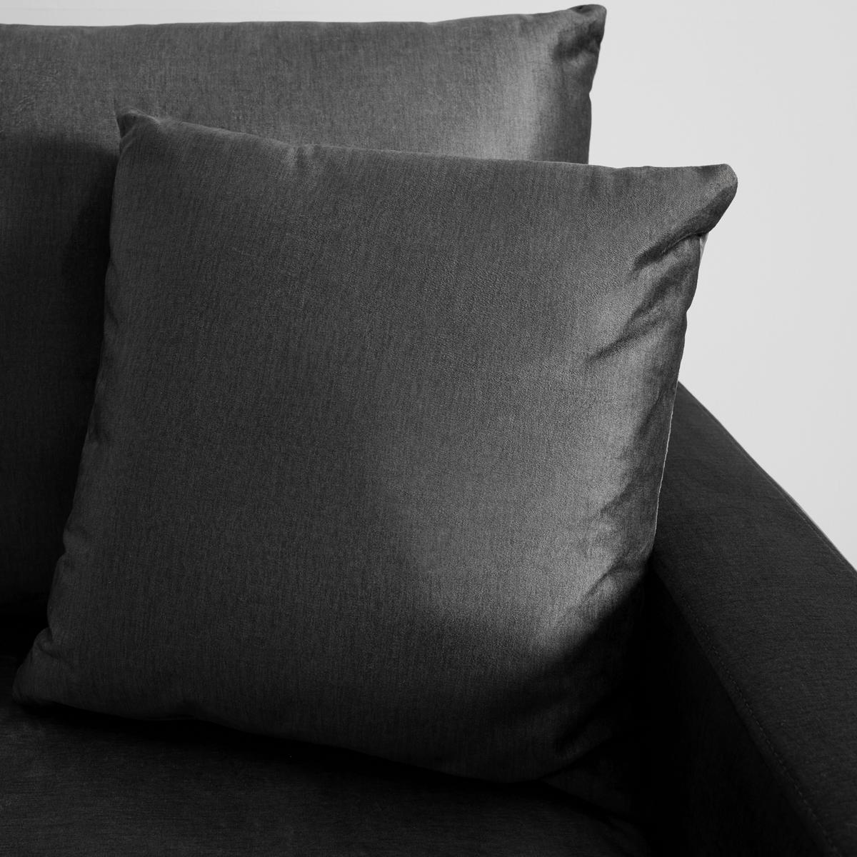 Sedací souprava ALONDRA, oboustranná, tmavě šedá - tmavě šedá/barvy nerez oceli, Moderní, kov/dřevo (287/80/182cm) - Bessagi Home