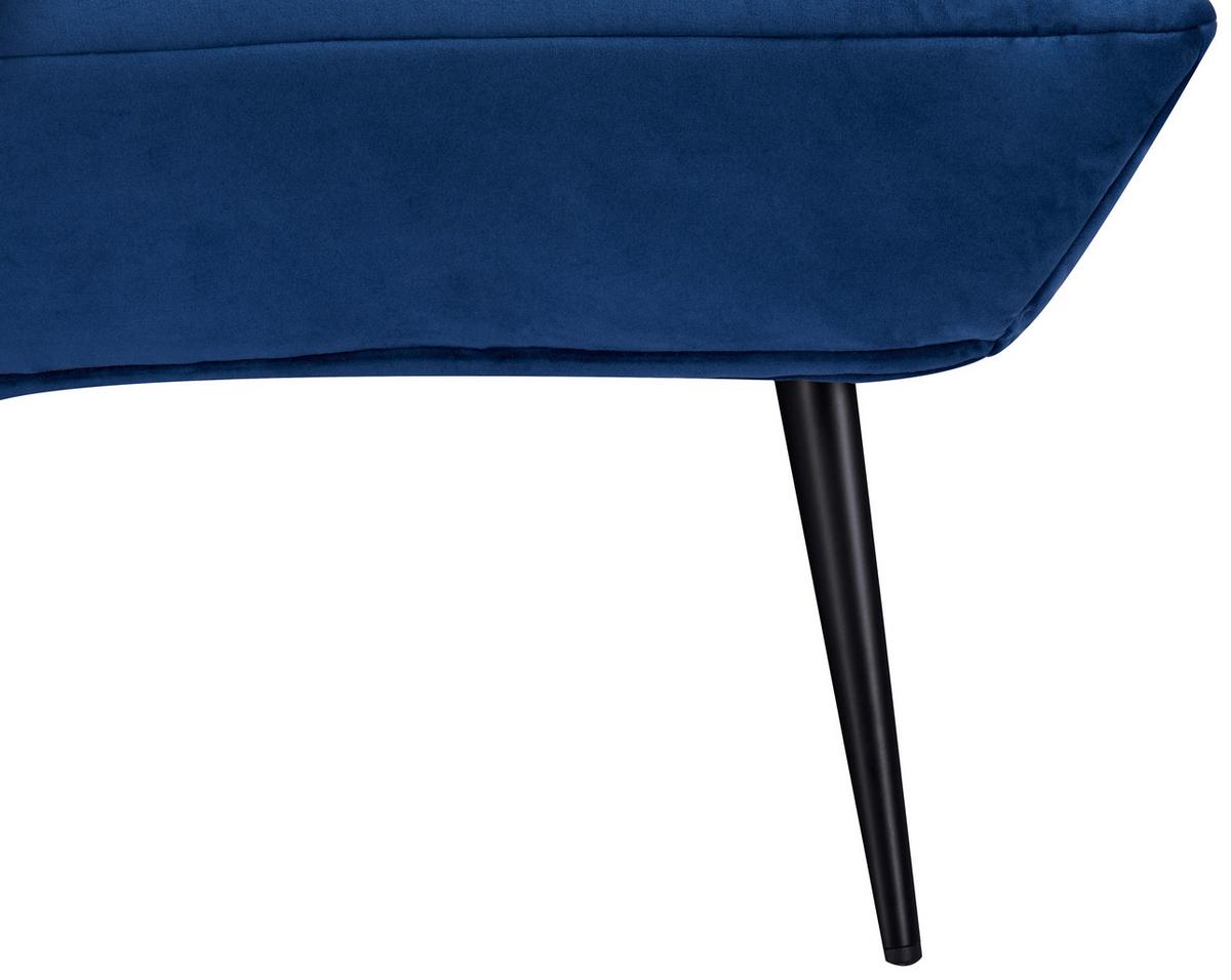 Sessel Jarvis Blau Samt B: 75 cm - Blau/Schwarz, MODERN, Textil (75/92/87cm) - MID.YOU