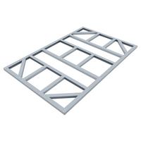 Fundamentrahmen 144x234cm, Stahl, Wetterfest - Silberfarben, Basics, Metall (144/2/234cm)