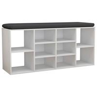 Schuhregal Hinsol Weiß, 104 Cm - Weiß, Design, Holzwerkstoff (104/50/30cm) - MID.YOU