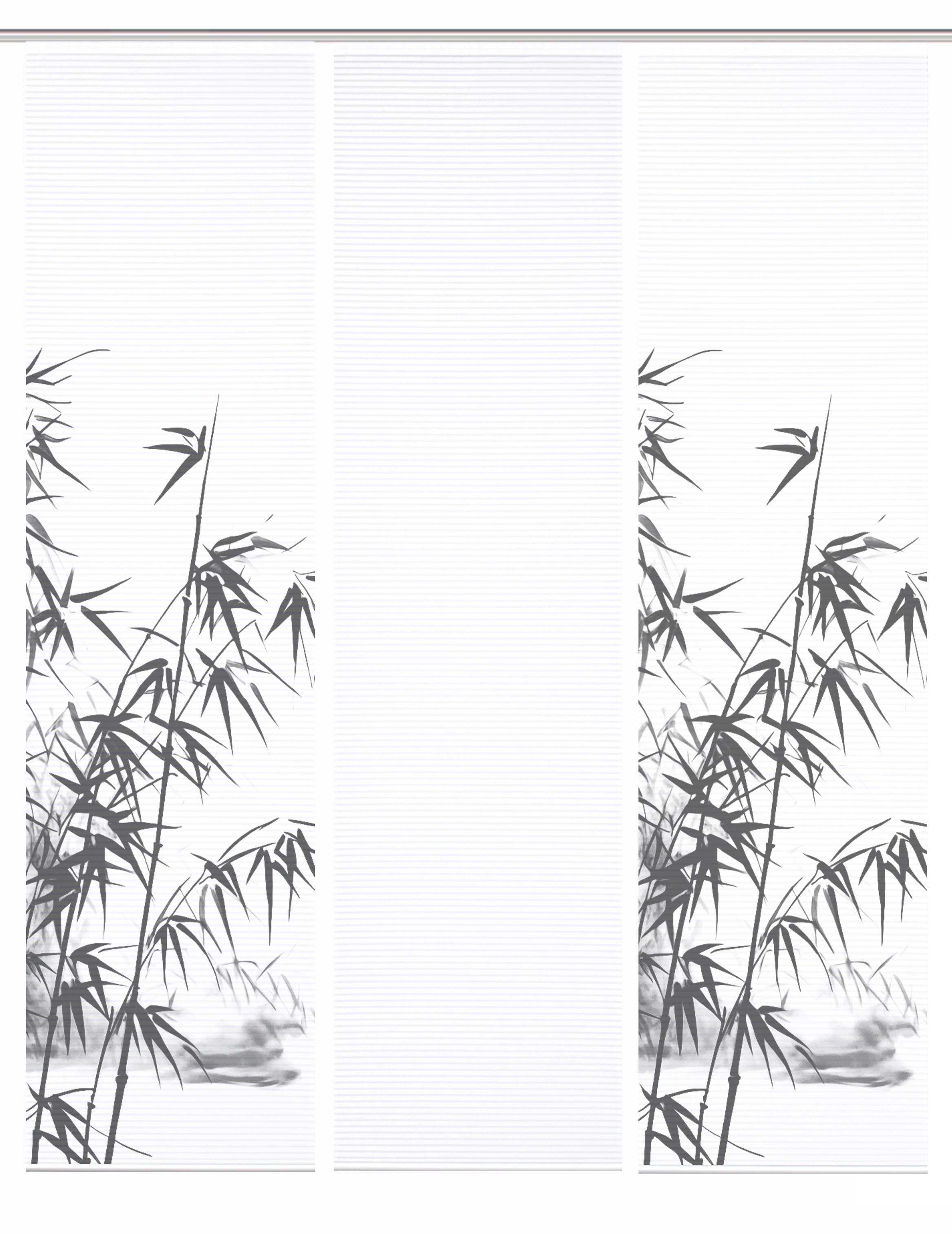 Flächenvorhang Rufus 3er Set - Grau Hochglanz/Weiß, Natur, Textil (60/245cm)