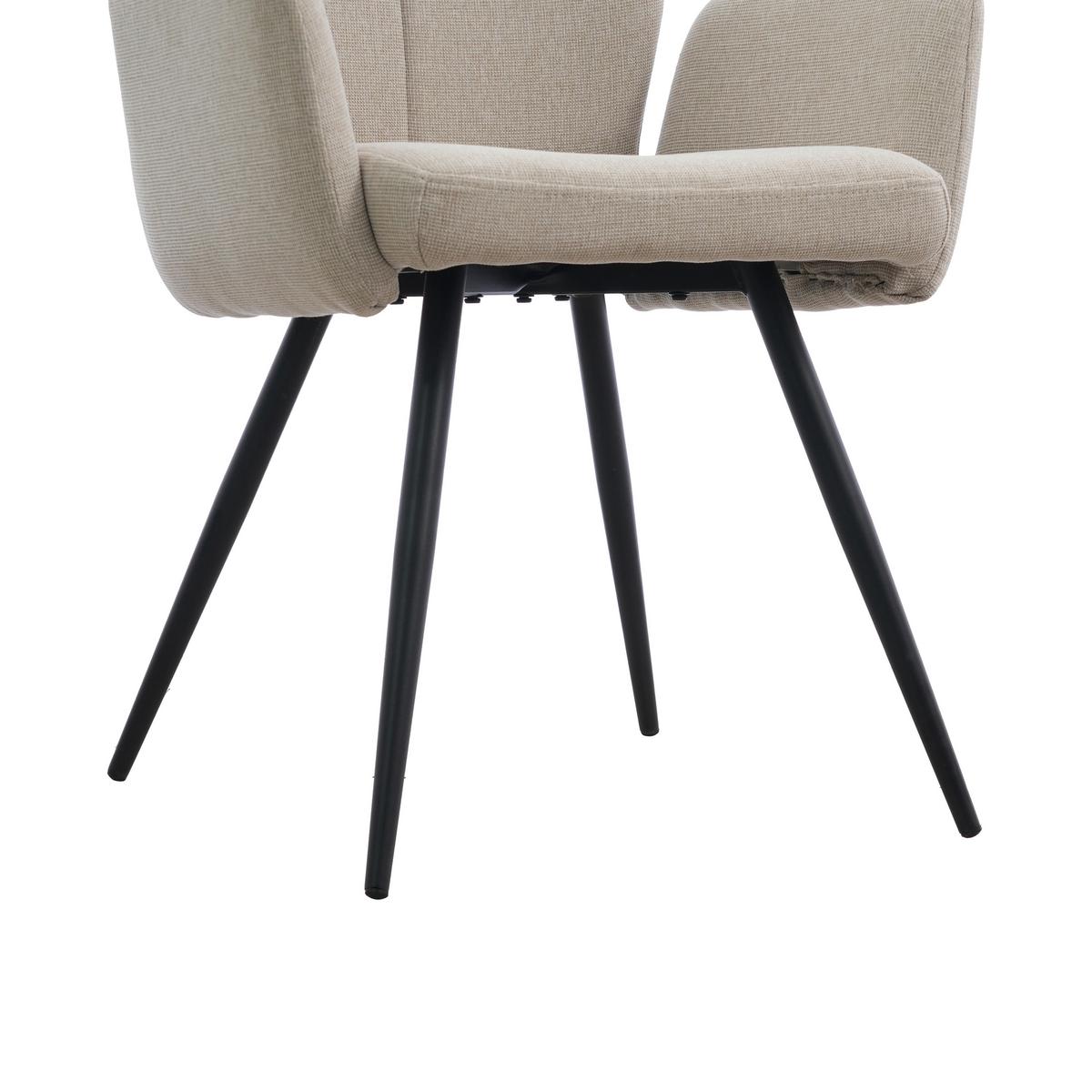 Armlehnstuhl Udo Beige B: 58 cm - Beige/Schwarz, MODERN, Textil/Metall (58/91/59cm) - Livetastic