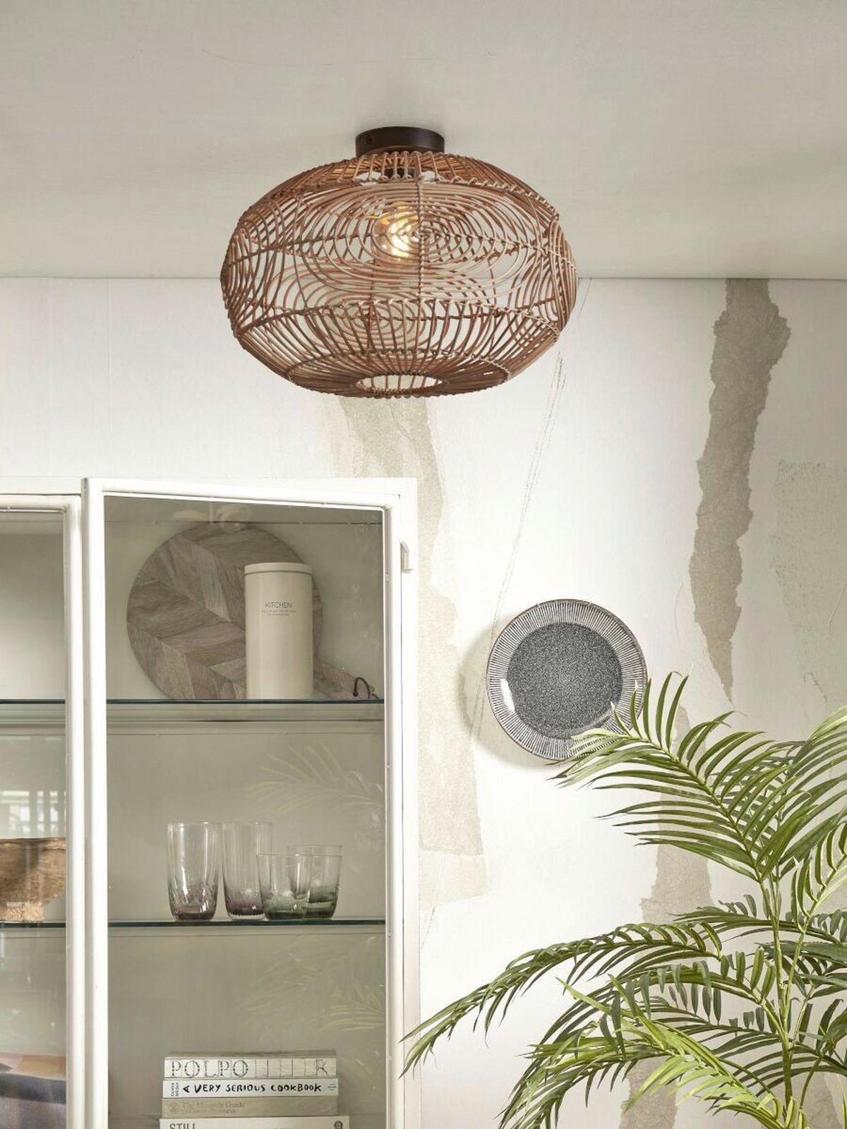 Deckenleuchte Madeira Naturfarben D: 48 Cm - Naturfarben, Trend (48/30cm) - Good & Mojo