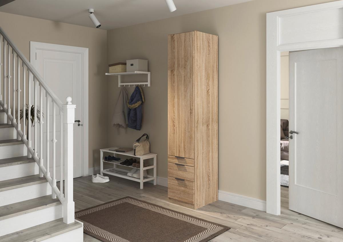 Drehtürenschrank Alabama, Sonoma Eiche B: 47 Cm - Sonoma Eiche, MODERN, Holzwerkstoff (47/229/54cm) - Rauch Möbel