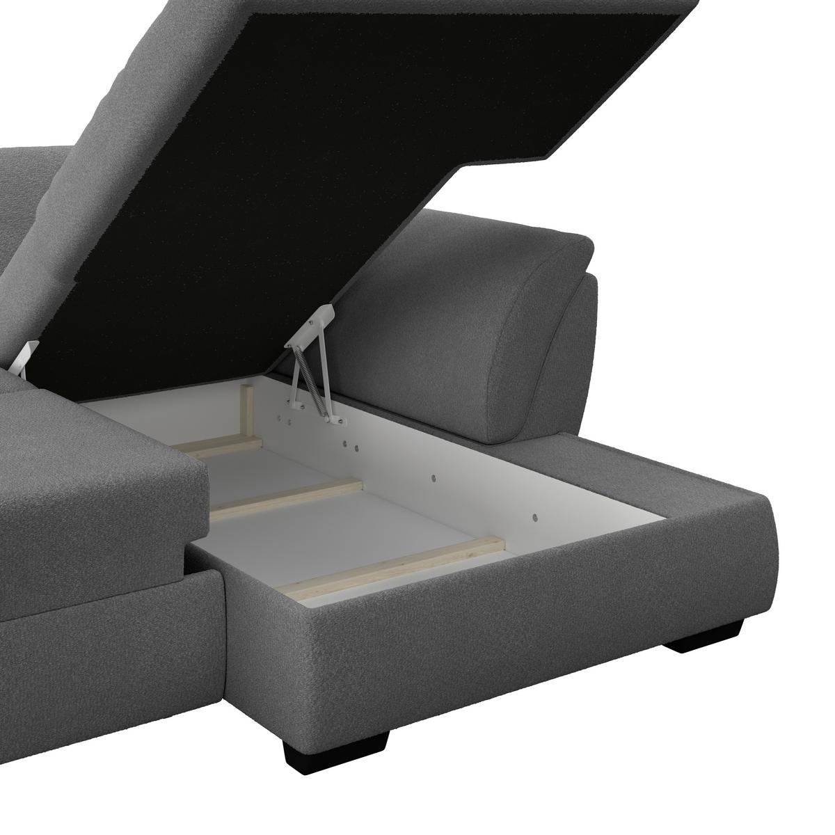 Rohová sedačka BERISSO, pravá, antracitová tk. VINCI - čierna/antracitová, Konventionell, textil (278/187cm) - Ondega