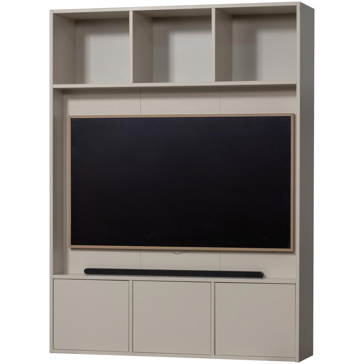 WOHNWAND Meggy Grau B: 160cm - Grau, Design, Holz (160/215/40cm) - Livetastic