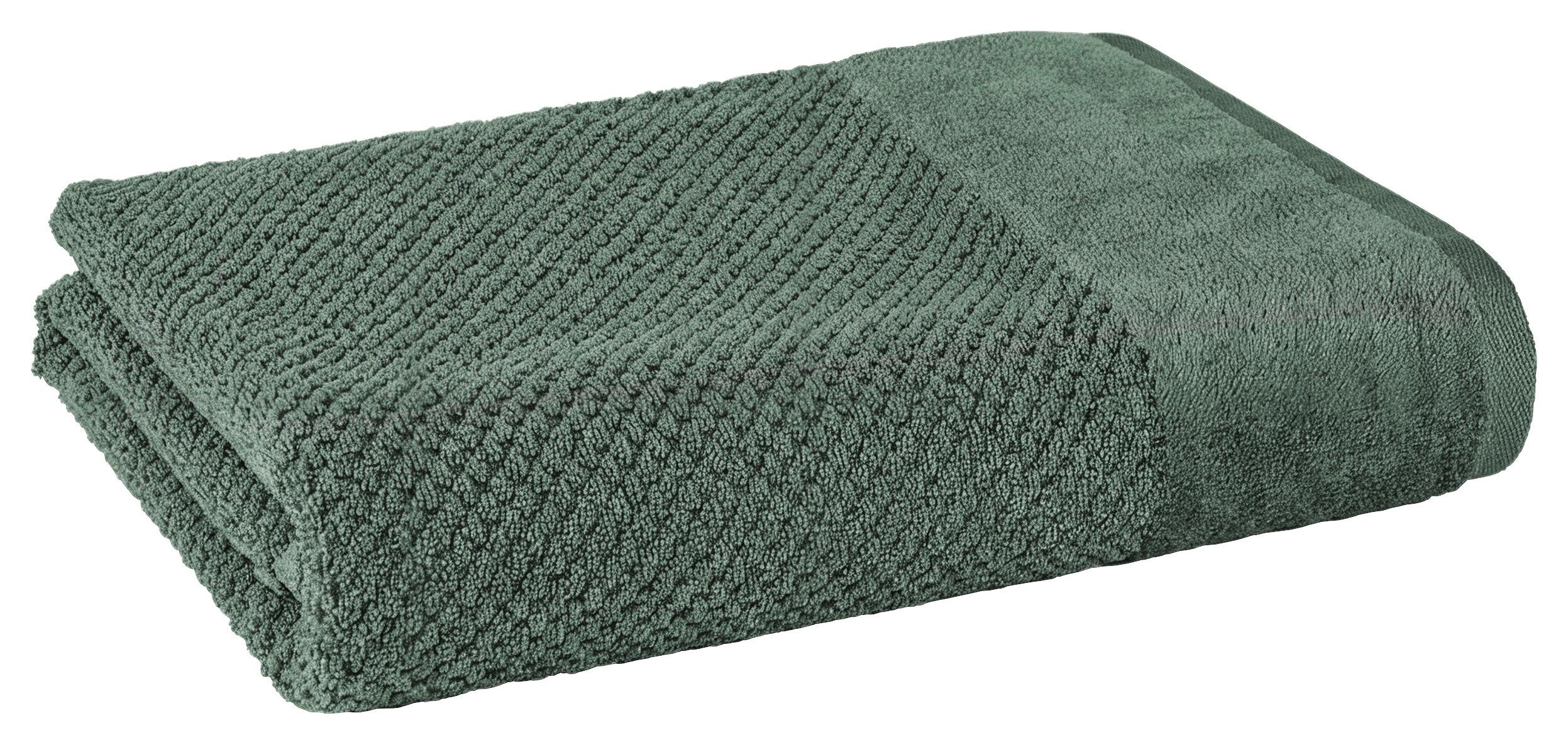 DUSCHTUCH Popcorn 70x140 cm Dunkelgrün - Dunkelgrün, Basics, Textil (70/140cm)