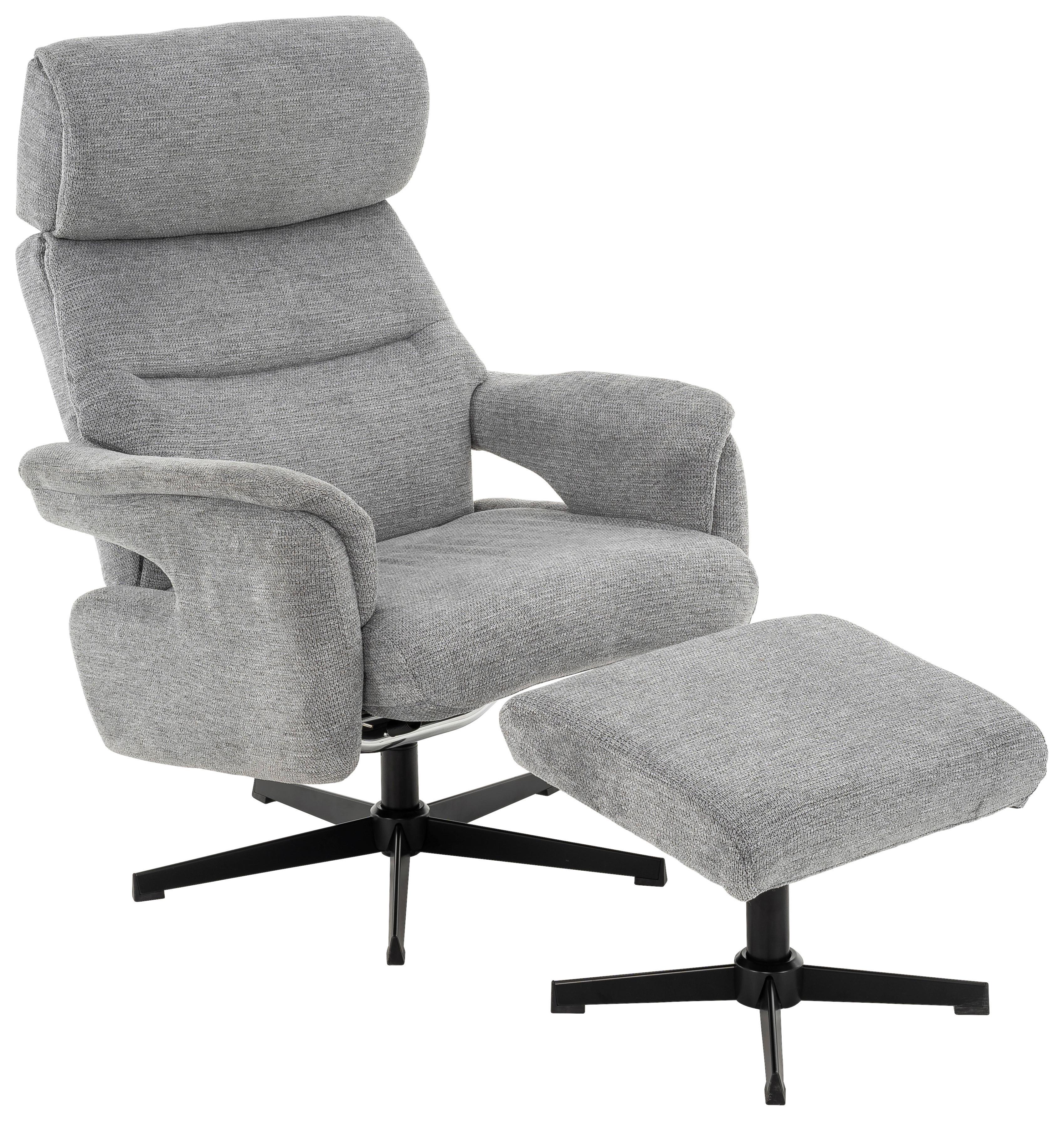Relaxsessel Natalia Grau B: 73,5 cm - Schwarz/Grau, Basics, Holz/Textil (73,5/110/88,5cm) - Livetastic