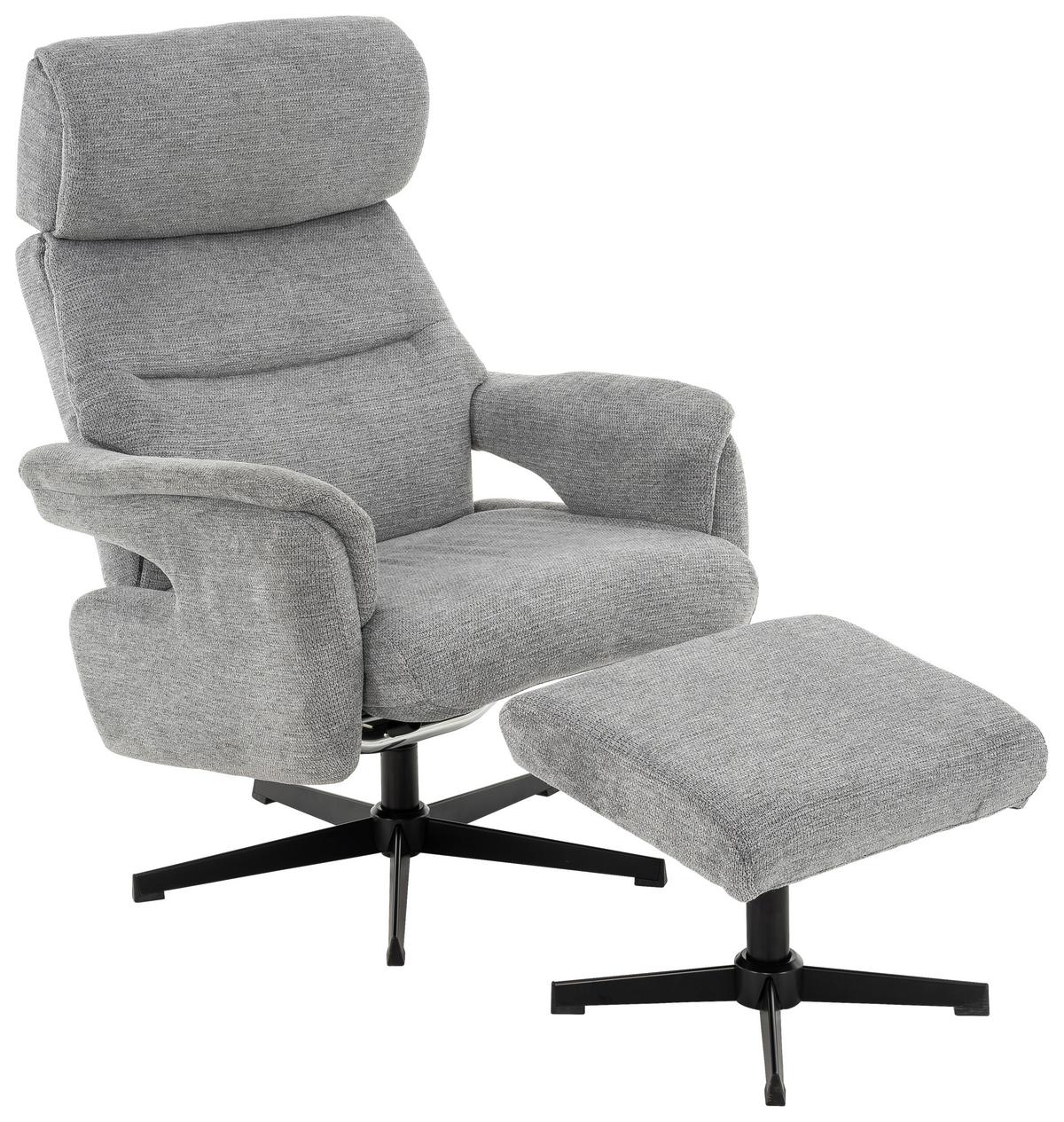 Relaxsessel Natalia Grau B: 73,5 Cm - Schwarz/Grau, Basics, Holz/Textil (73,5/110/88,5cm) - Livetastic