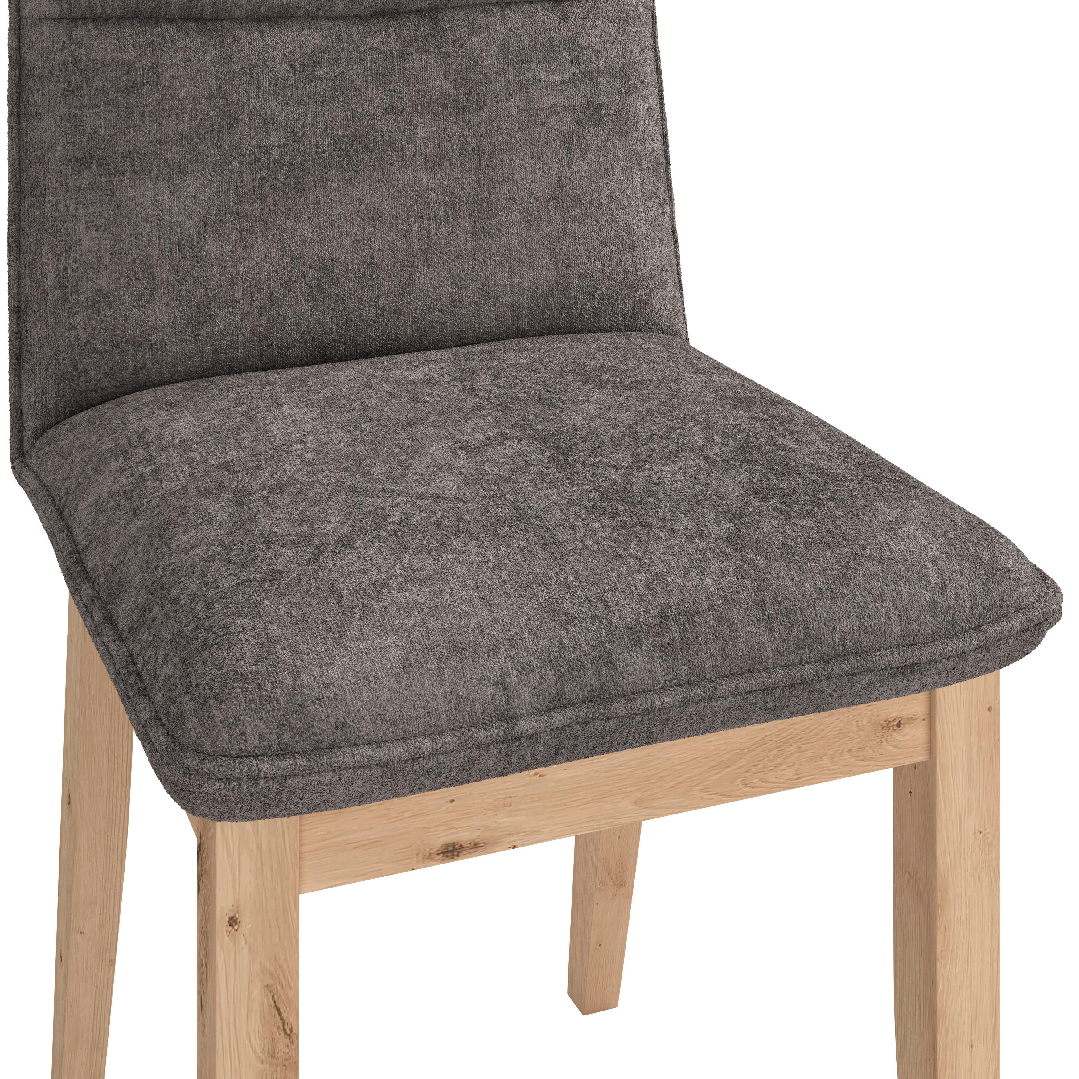 Stuhl Beluna Ii Webstoff Grau, B: 47cm - Eichefarben/Grau, KONVENTIONELL, Holz/Textil (47/91/44cm) - James Wood