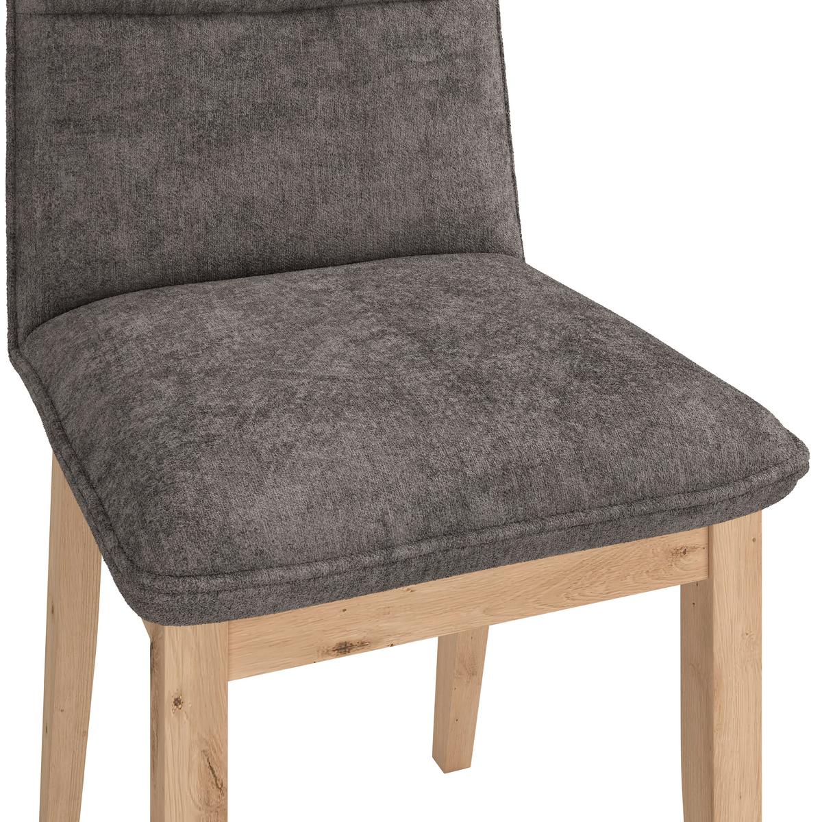 Stuhl Beluna Ii Webstoff Grau, B: 47cm - Eichefarben/Grau, KONVENTIONELL, Holz/Textil (47/91/44cm) - James Wood