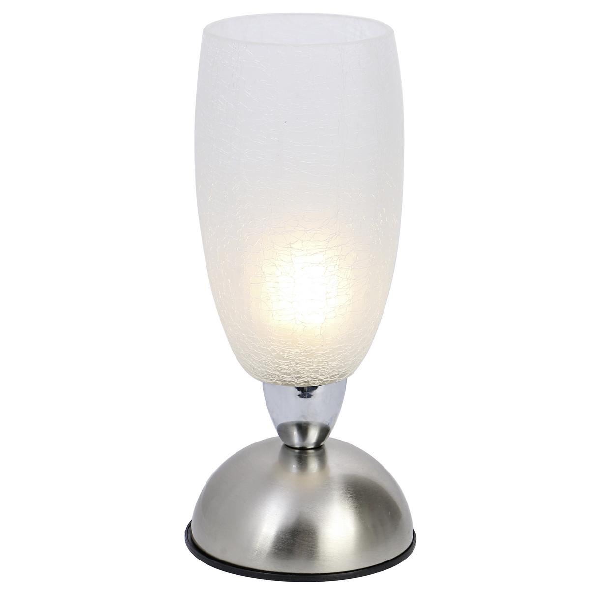 Tischlampe Eno Klar mit Touch-Funktion - Klar/Nickelfarben, ROMANTIK / LANDHAUS, Glas/Metall (13/28cm) - James Wood