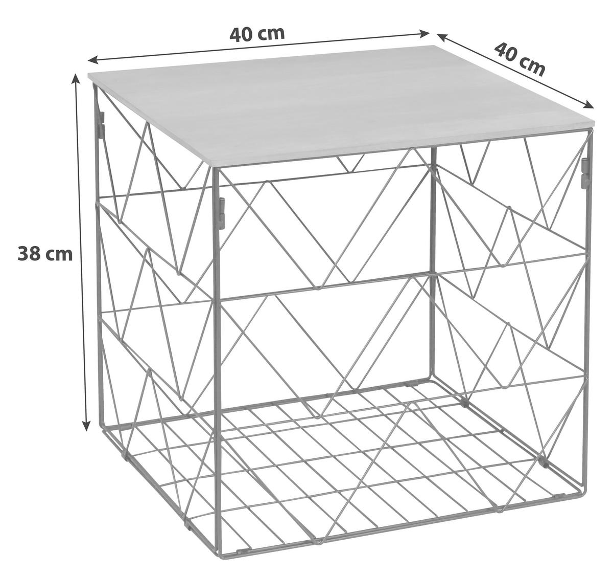 Beistelltisch Mit Metallgerüst Sally Schwarz / Dunkelbraun - Dunkelbraun/Schwarz, MODERN, Holzwerkstoff/Metall (40/38/40cm)