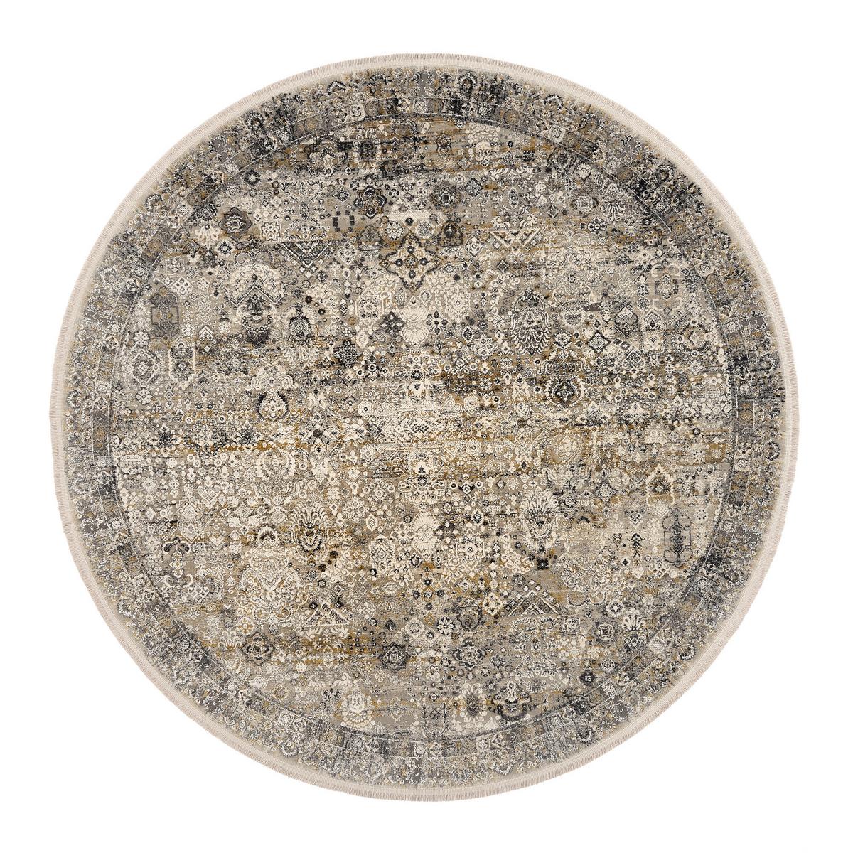 Webteppich Grau/Goldfarben Toulon Rund Ø 240 cm - Goldfarben/Grau, LIFESTYLE, Textil (240cm) - Dieter Knoll