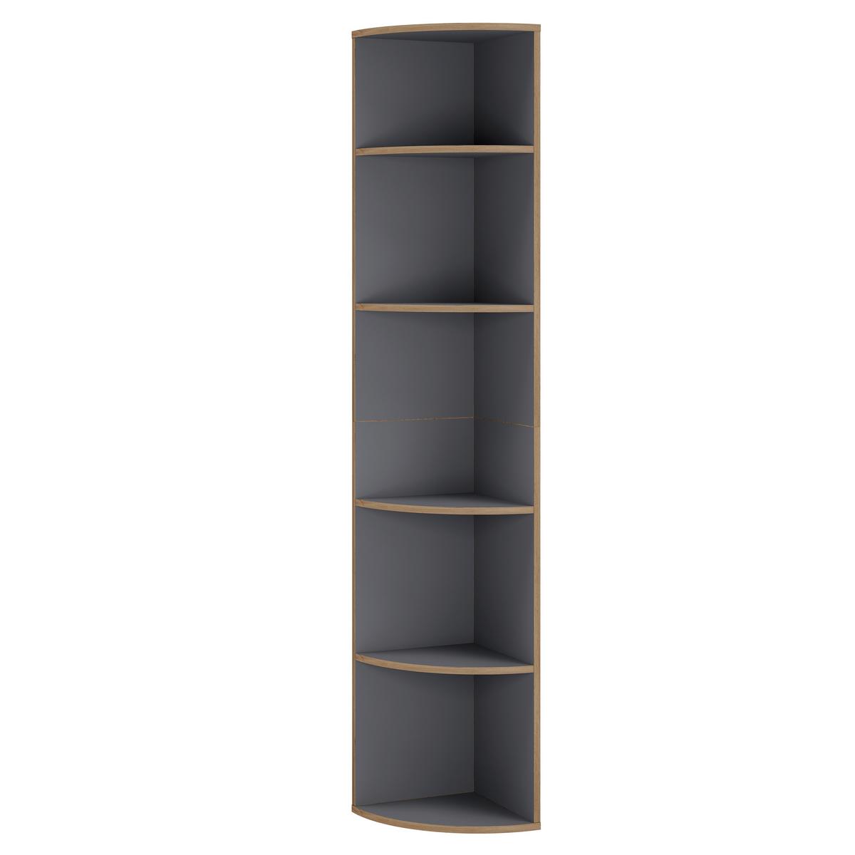 Eckregal Salia Anthazit/Honigeiche B: 33 cm - Honigeiche/Anthrazit, Design, Holzwerkstoff (33/183/33cm) - Livetastic