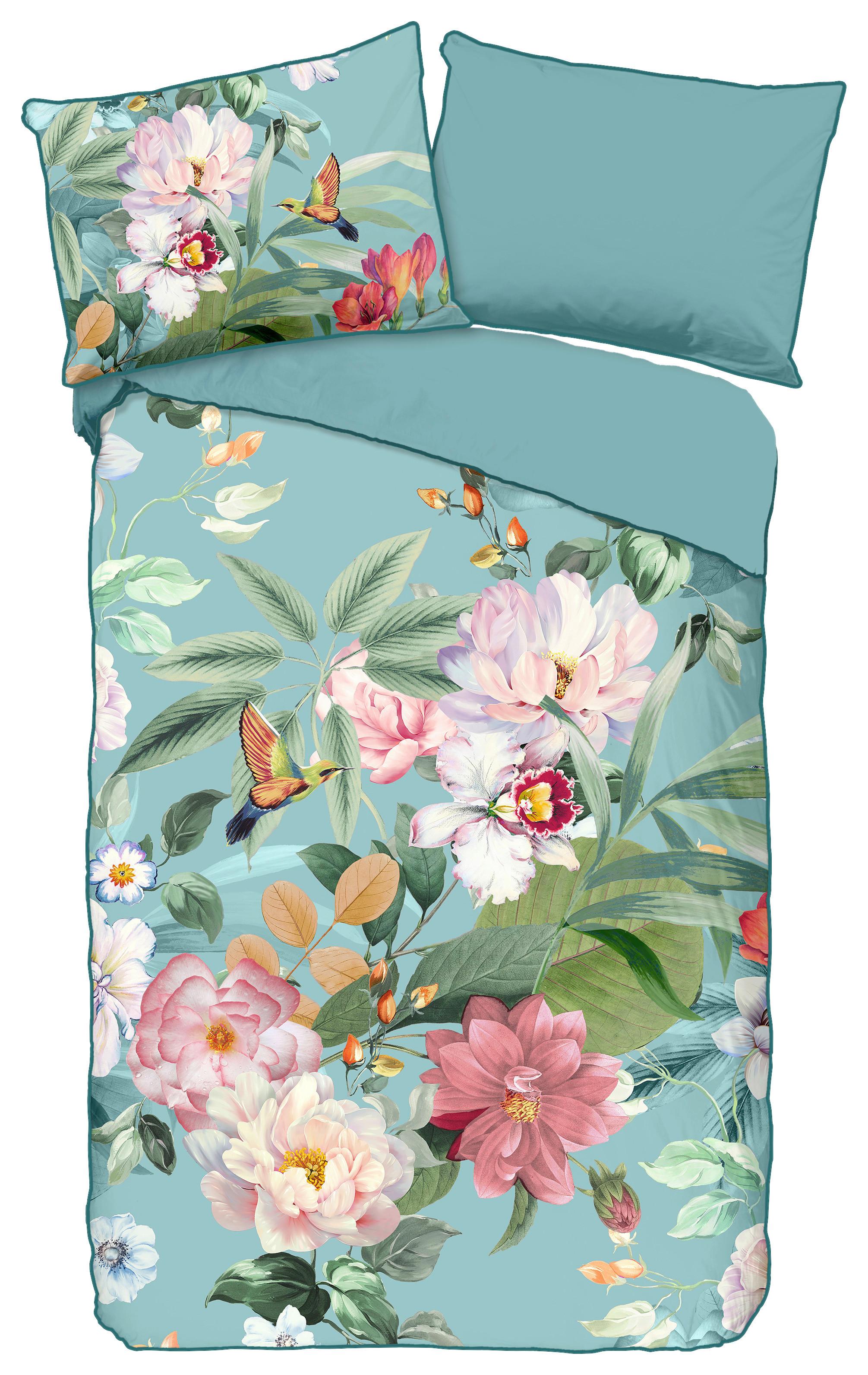 Wendebettwäsche 140x200 cm Multicolor Blume - Multicolor, Basics, Textil (140/200cm)