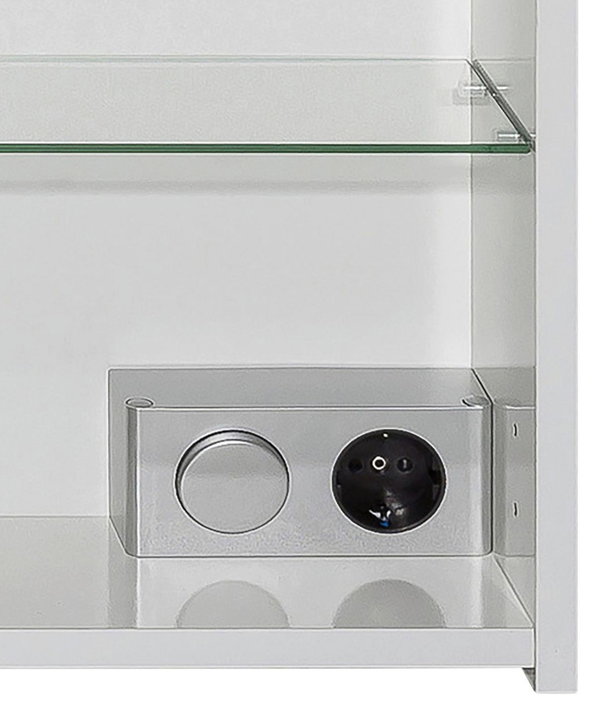 Spiegelschrank Profil 1200 3 Türen, Weiß - Weiß Hochglanz/Weiß, MODERN, Glas/Holzwerkstoff (120,5/72,5/16cm) - MID.YOU