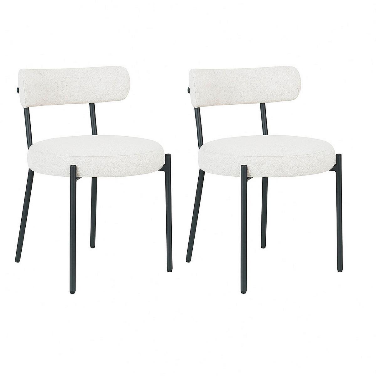 Stuhl-set Badalona Grauweiß B: 47 Cm - Grauweiß/Schwarz, MODERN, Textil/Metall (47/72.5/49.5cm) - MID.YOU