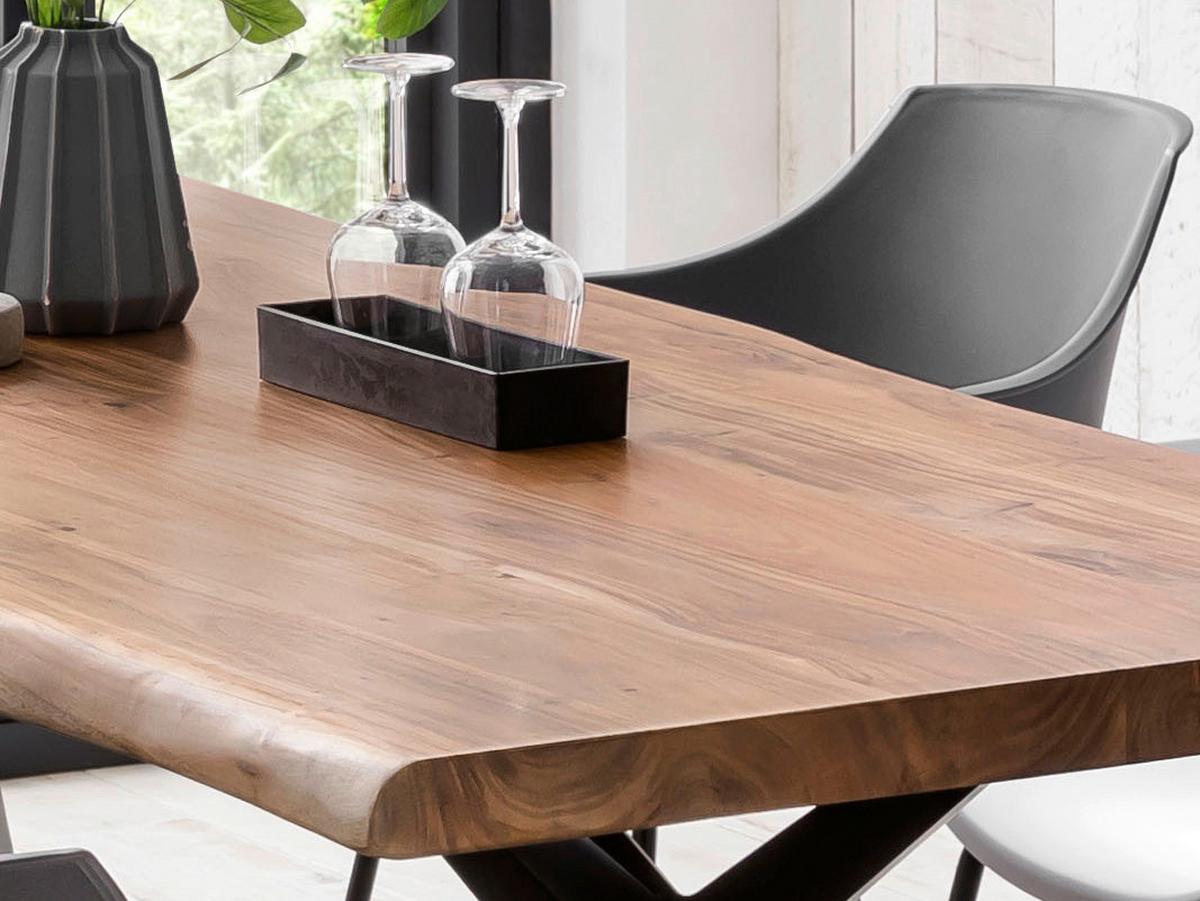 ESSTISCH Schwarz/Naturfarben L: 160cm - Schwarz/Naturfarben, MODERN, Holz/Metall (160/85/78,5cm) - MID.YOU