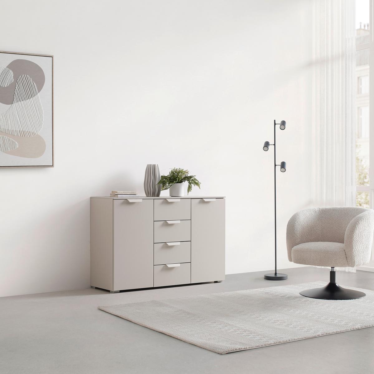 Komoda BRIONA dekor šampanská - šampanská, Konventionell, kov/kompozitné drevo (120/80/42cm) - Premium Living