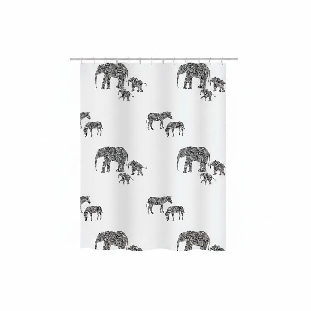 Duschvorhang Serengeti Polyester ca. 180x200 cm - Schwarz, Basics, Textil (180/200cm) - Spirella