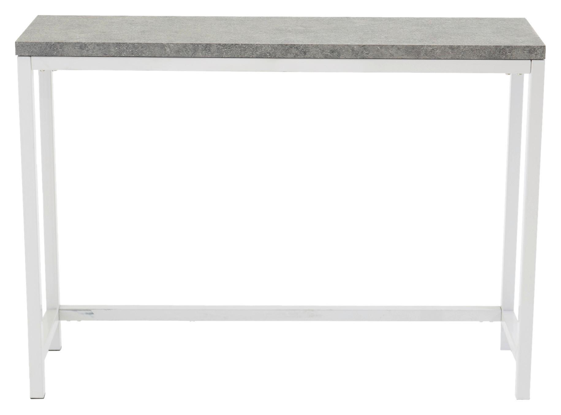 Beistelltisch Rise - Hellgrau/Weiß, Design, Holzwerkstoff/Metall (110/30/80cm) - Livetastic