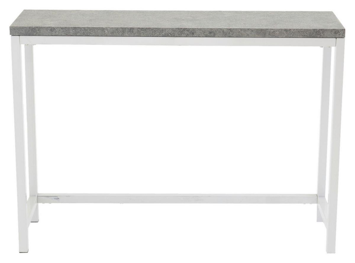 Beistelltisch Rise - Hellgrau/Weiß, Design, Holzwerkstoff/Metall (110/30/80cm) - Livetastic