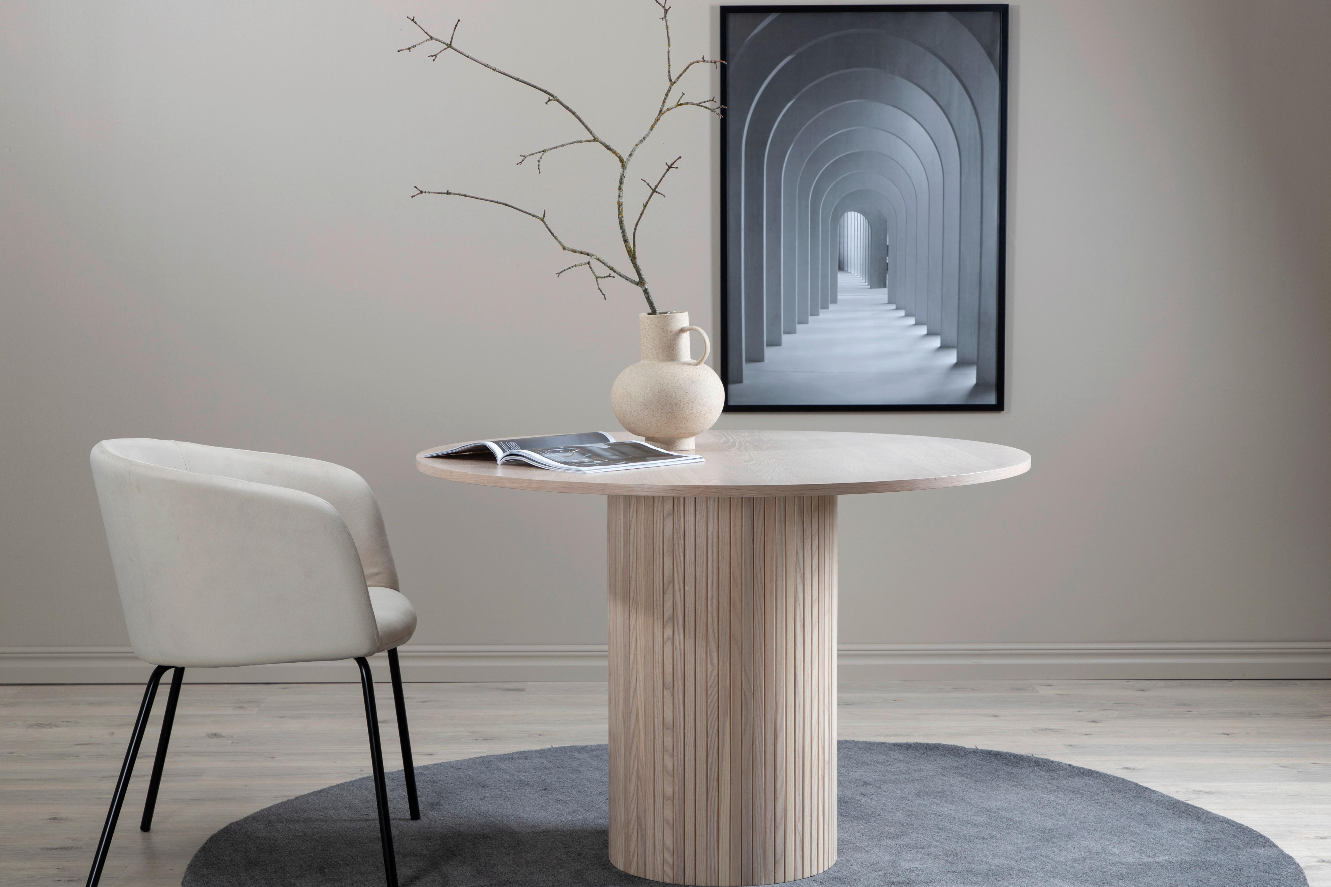 Esstisch Bianca - Beige/Weiß, Design, Holzwerkstoff (110/110/75cm) - Livetastic
