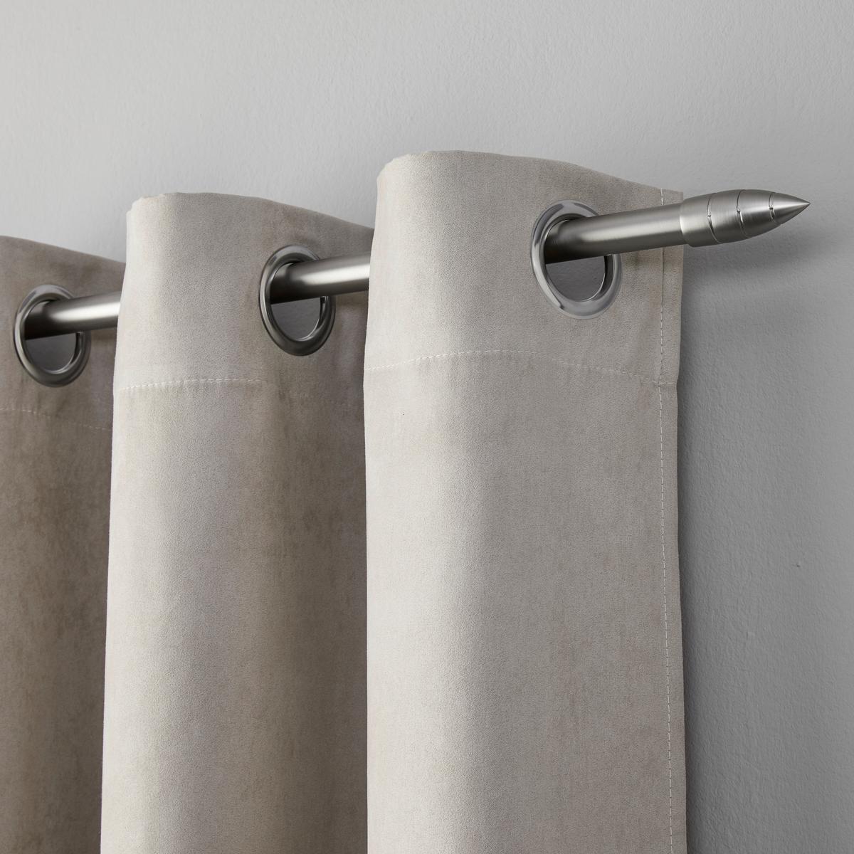ZÁVES S OČKAMI Velours, 140/245cm, sivá - sivá, Konventionell, textil (140/245cm) - Modern Living