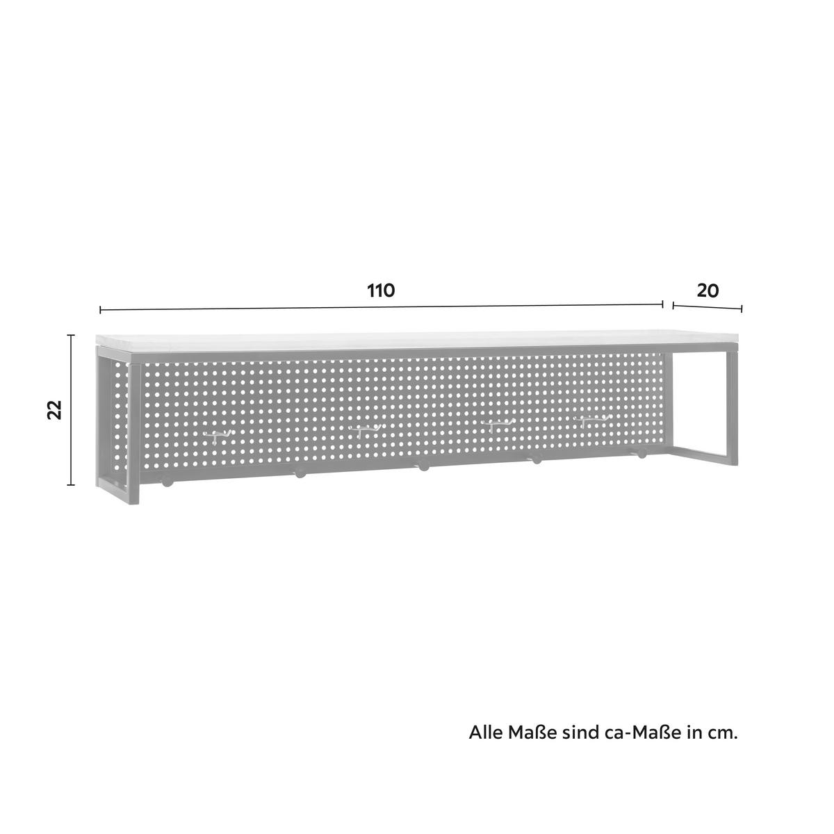 Vešiakový panel LORENZO - čierna/farba borovice, Modern, kov/drevo (110/22/20cm) - Bessagi Home