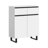 Kommode Tomasa Weiß  B: 80 Cm - Schwarz/Weiß, Design, Holzwerkstoff (80/99/36cm) - Livetastic