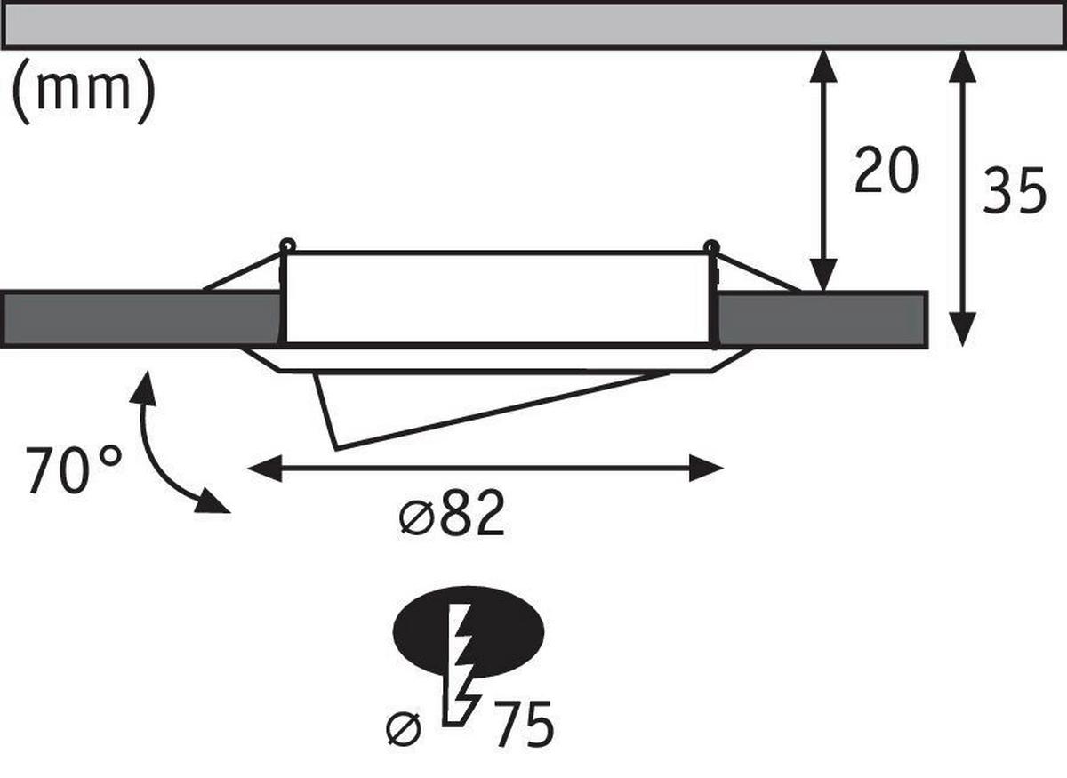 Einbauspot Ø 8,2 Cm Weiß 3-Teilig Kippbar - Design (8,2cm) - Paulmann