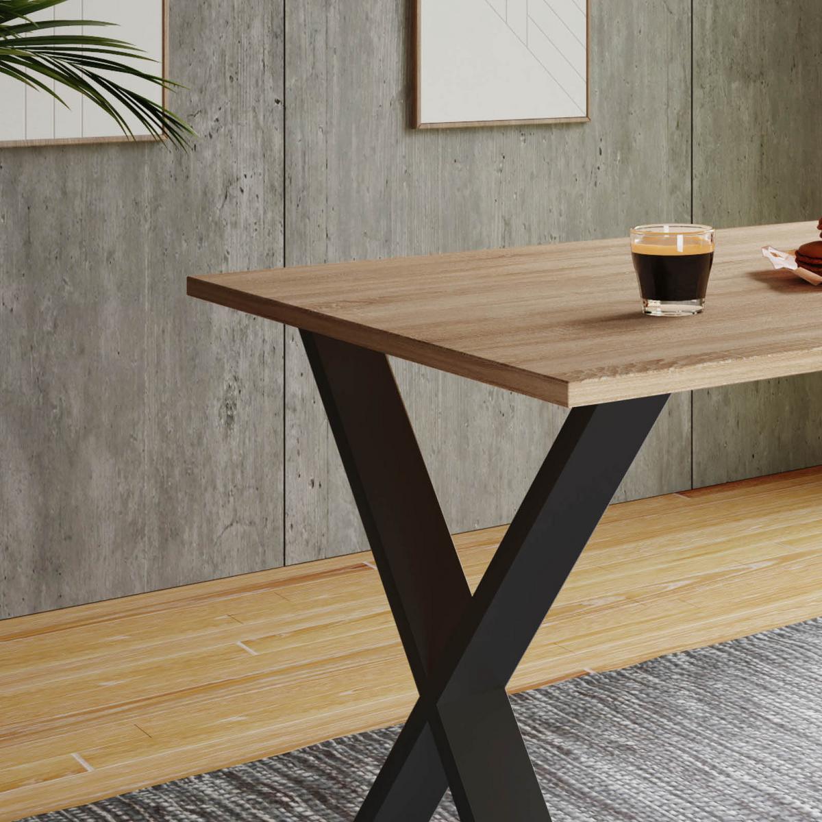 Esstisch Xona 80x80 Cm Schwarz/sonoma Eiche Dekor - Schwarz/Sonoma Eiche, Basics, Holzwerkstoff/Metall (80cm) - MID.YOU