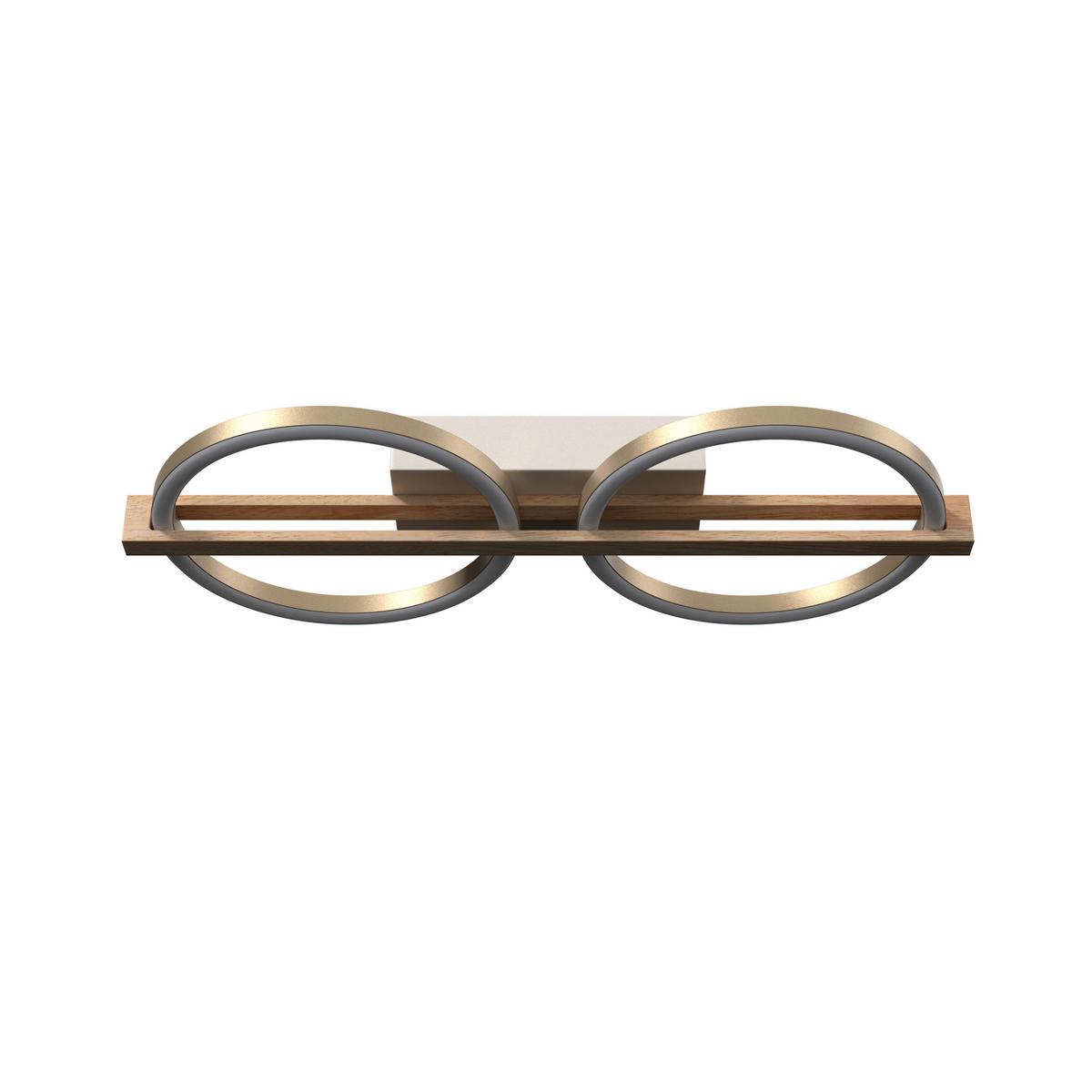 LED-DECKENLEUCHTE CAMILLO - Champagner/Naturfarben, Basics, Holzwerkstoff/Kunststoff (46/20/6cm) - Luca Bessoni