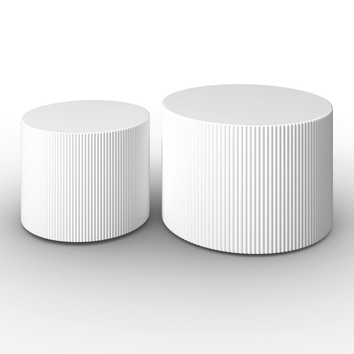 Konferenční stolek Arlo, P: 60/45 cm - bílá, Moderní, kompozitní dřevo (60/45/40/35/60/45cm) - Bessagi Home