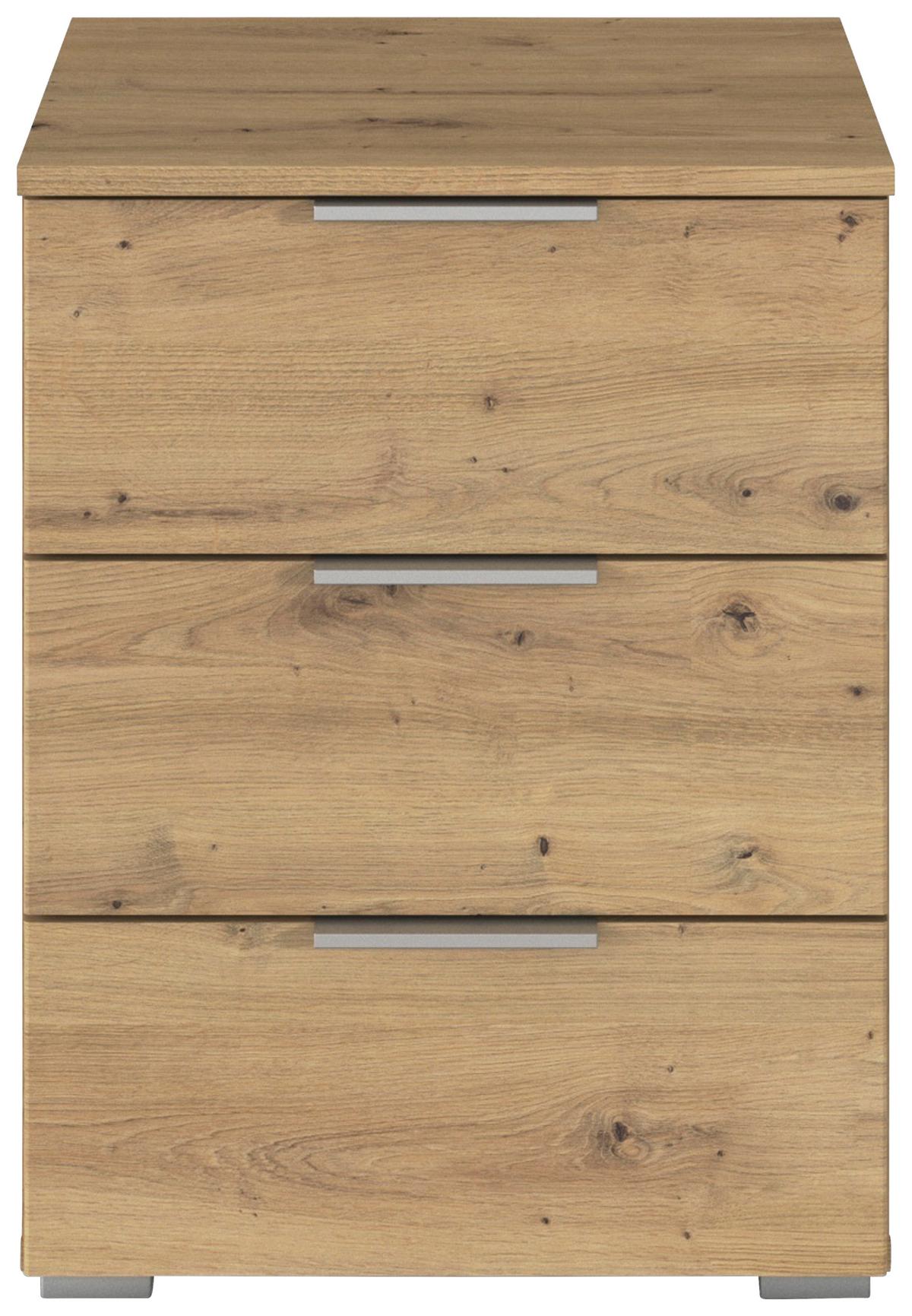 Nachtkästchen Mars 3l - Alufarben/Eiche Artisan, KONVENTIONELL, Holzwerkstoff (47/62/42cm)