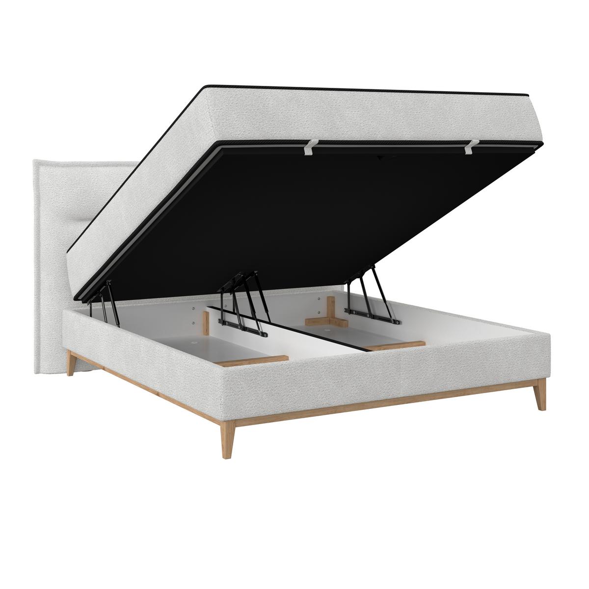 Boxbett Smile inkl. Matratze 180x200 - Silberfarben, KONVENTIONELL, Holz/Holzwerkstoff (180/200cm) - James Wood