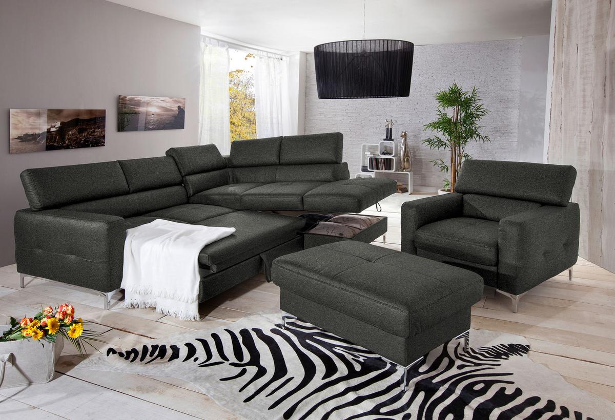 Polstersessel Sammy Anthrazit - Chromfarben/Anthrazit, Design, Textil (99/78-92/106cm) - Livetastic