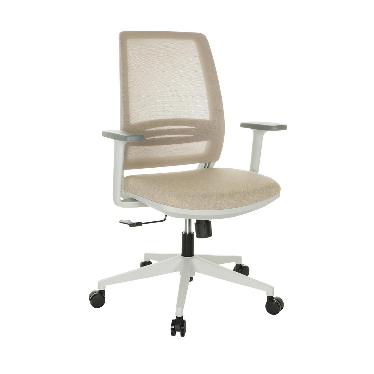 Drehstuhl Profondo Eco W - Beige/Weiß, Basics, Kunststoff/Textil (68/98,5-108,5/56cm) - MID.YOU